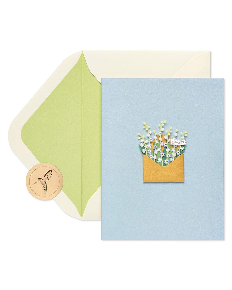 Papyrus Blank Card (With Love Flowers) - Image 1